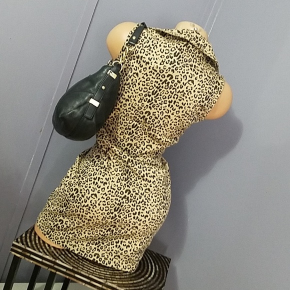 Gorgeous Biker Style Sexy Animal Print Zip Dress - Picture 6 of 8